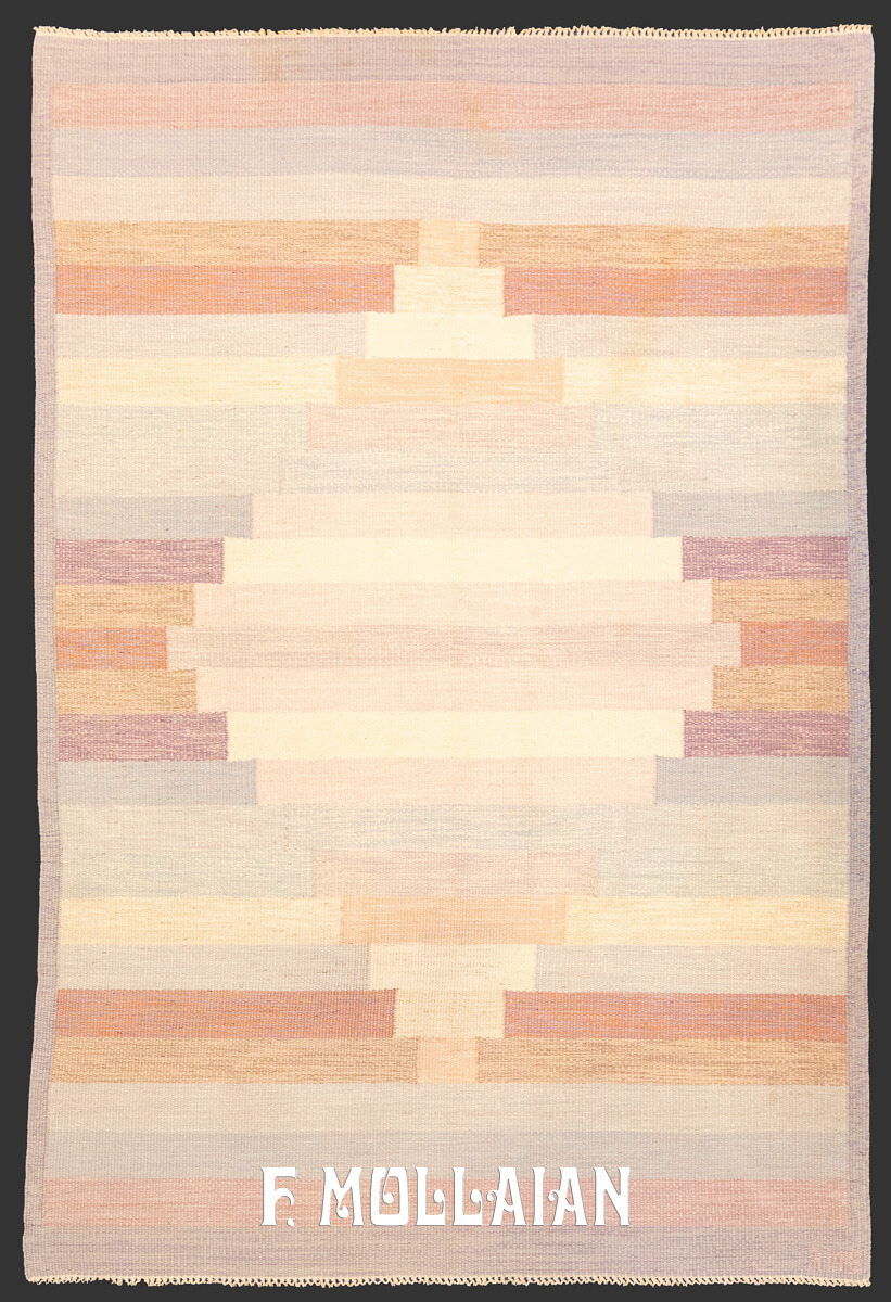 Swedish Kilim Rug Lozenge Medallion n°:691531