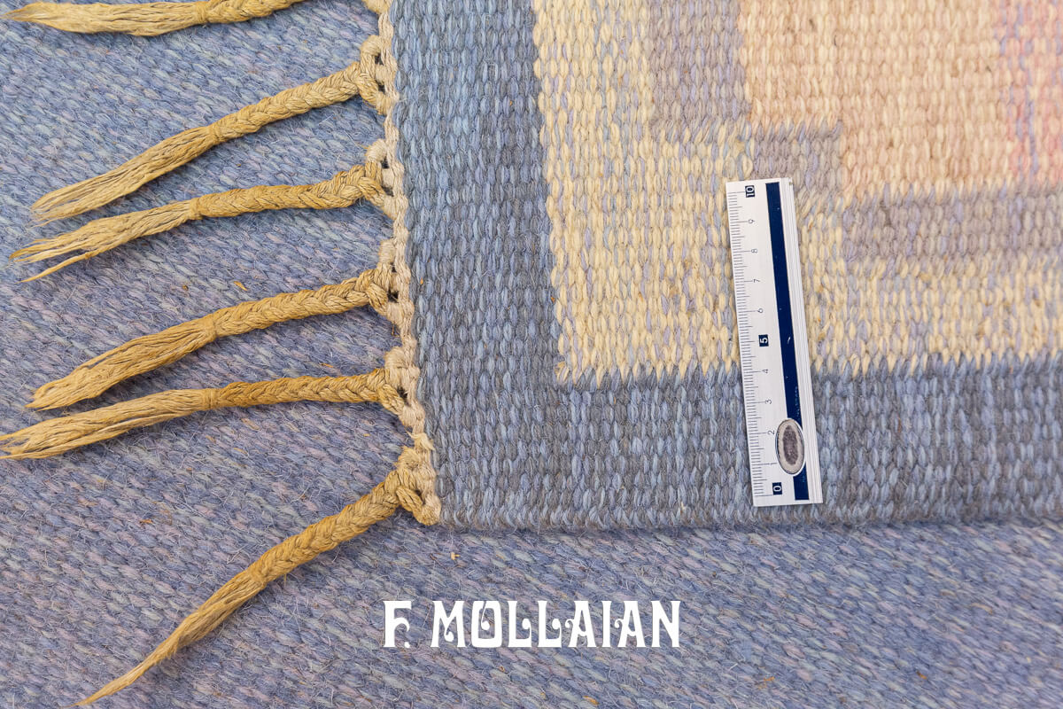 Swedish Kilim Rug Light Blue n°:723695