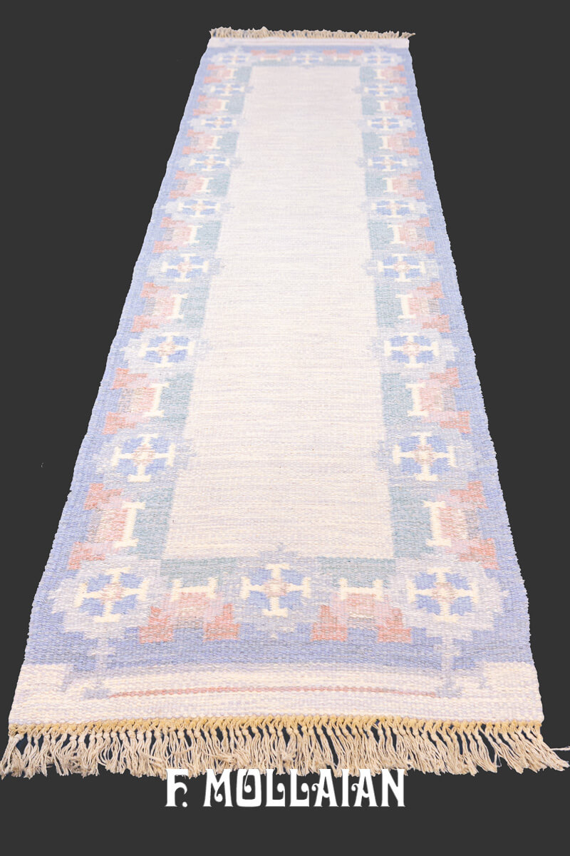 Swedish Kilim Rug Rollakan Runner n°:874530
