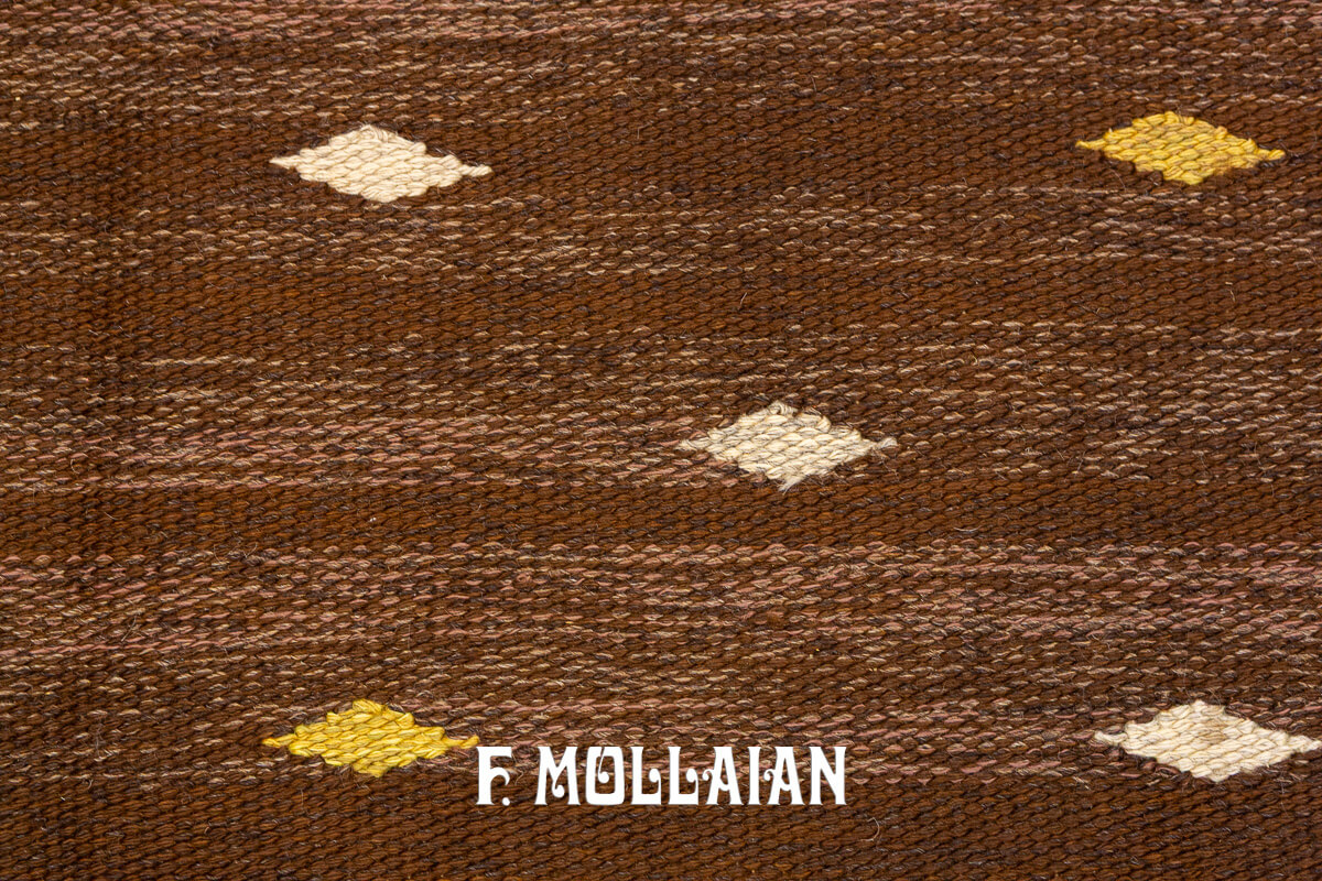 Swedish Kilim Rug Brown Color SW n°:890546