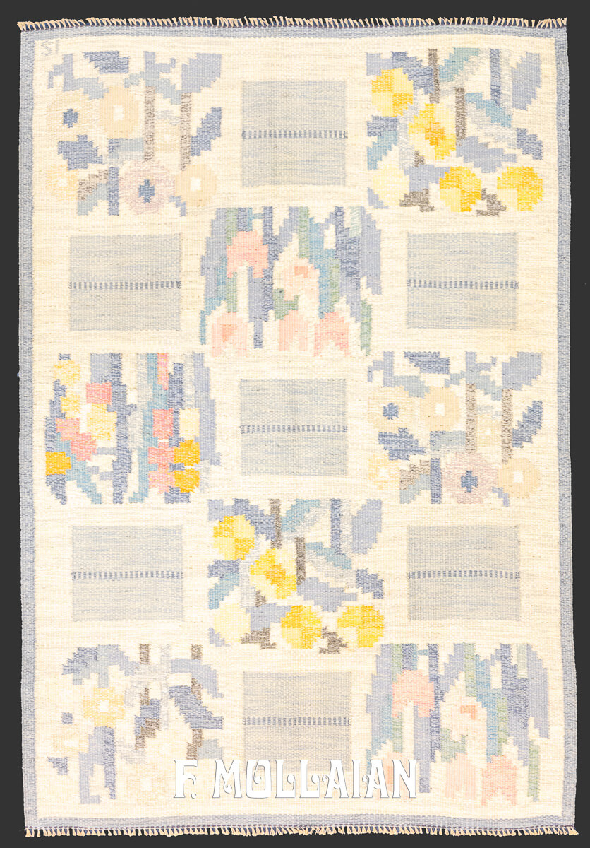 Swedish Kilim Rug Abstract Design n°:907038