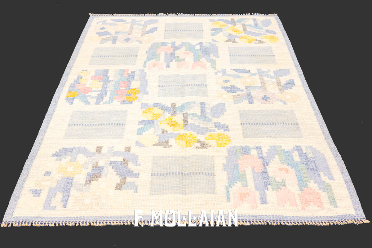 Swedish Kilim Rug Abstract Design n°:907038