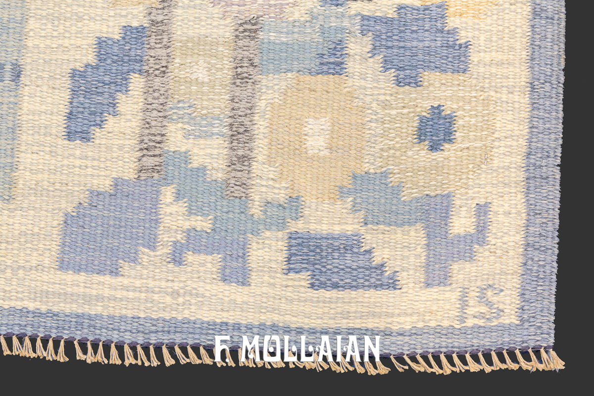 Swedish Kilim Rug Abstract Design n°:907038