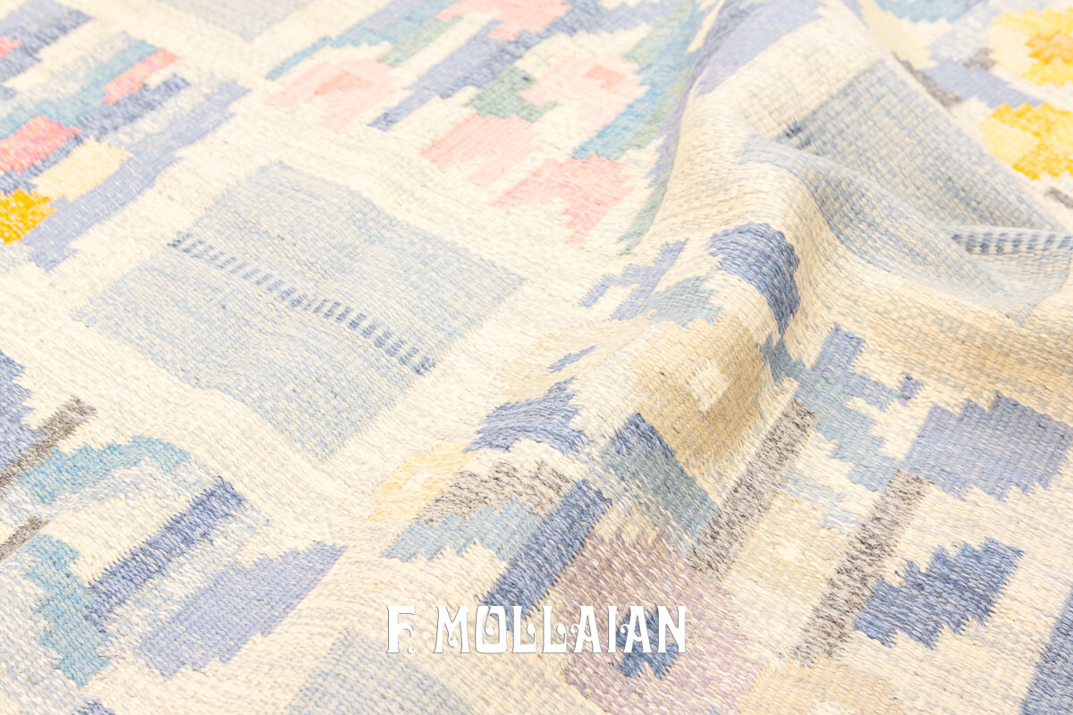 Swedish Kilim Rug Abstract Design n°:907038