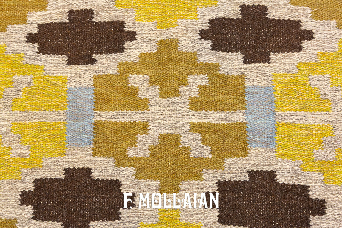 Swedish Kilim Rug Beige n°:914616