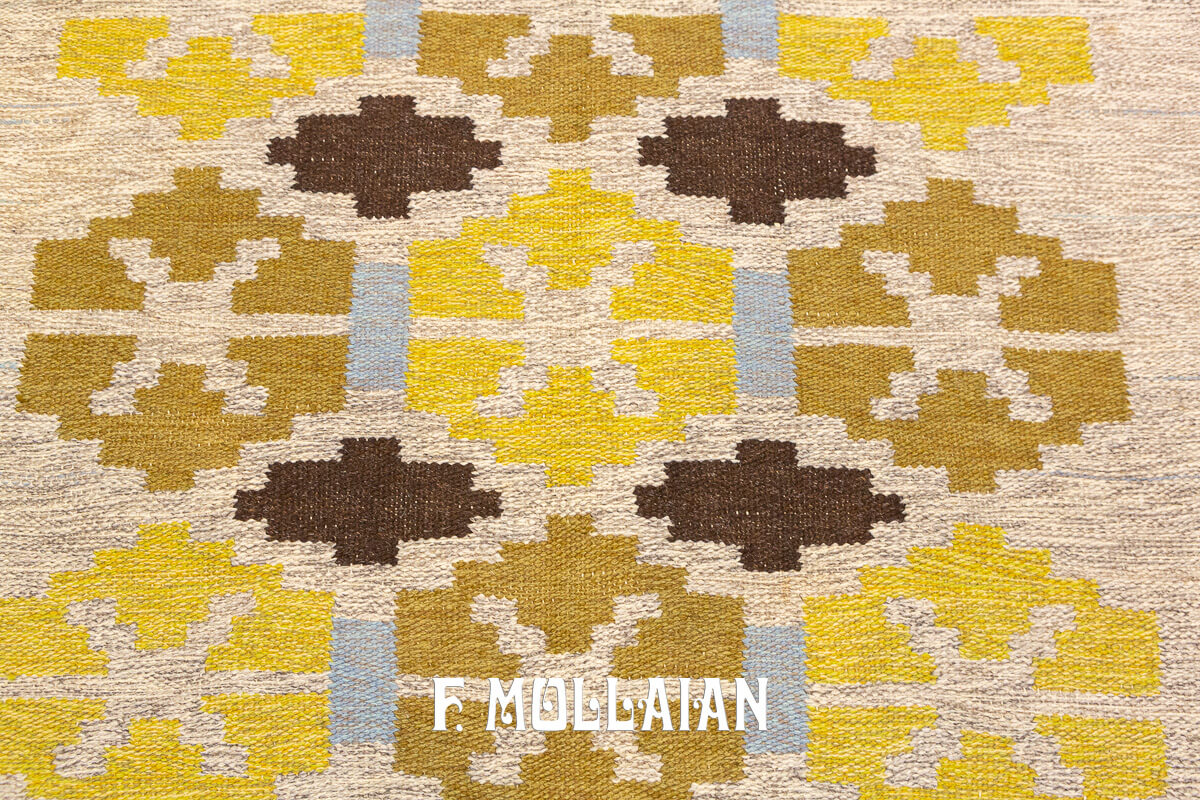Swedish Kilim Rug Beige n°:914616