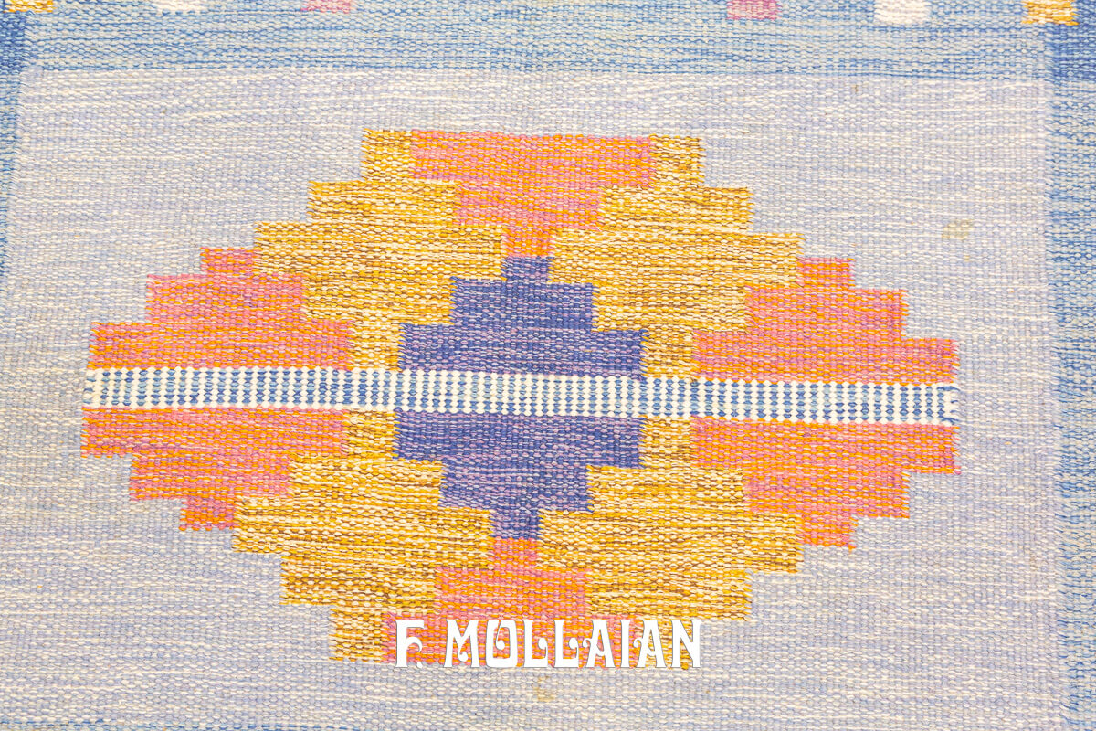 Swedish Kilim Rug Geometric Pattern n°:918900
