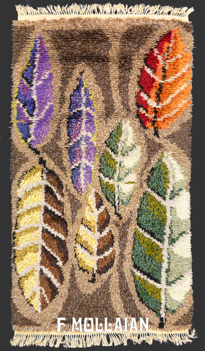 Rya Rug Swedish Abstract Design n°:954601