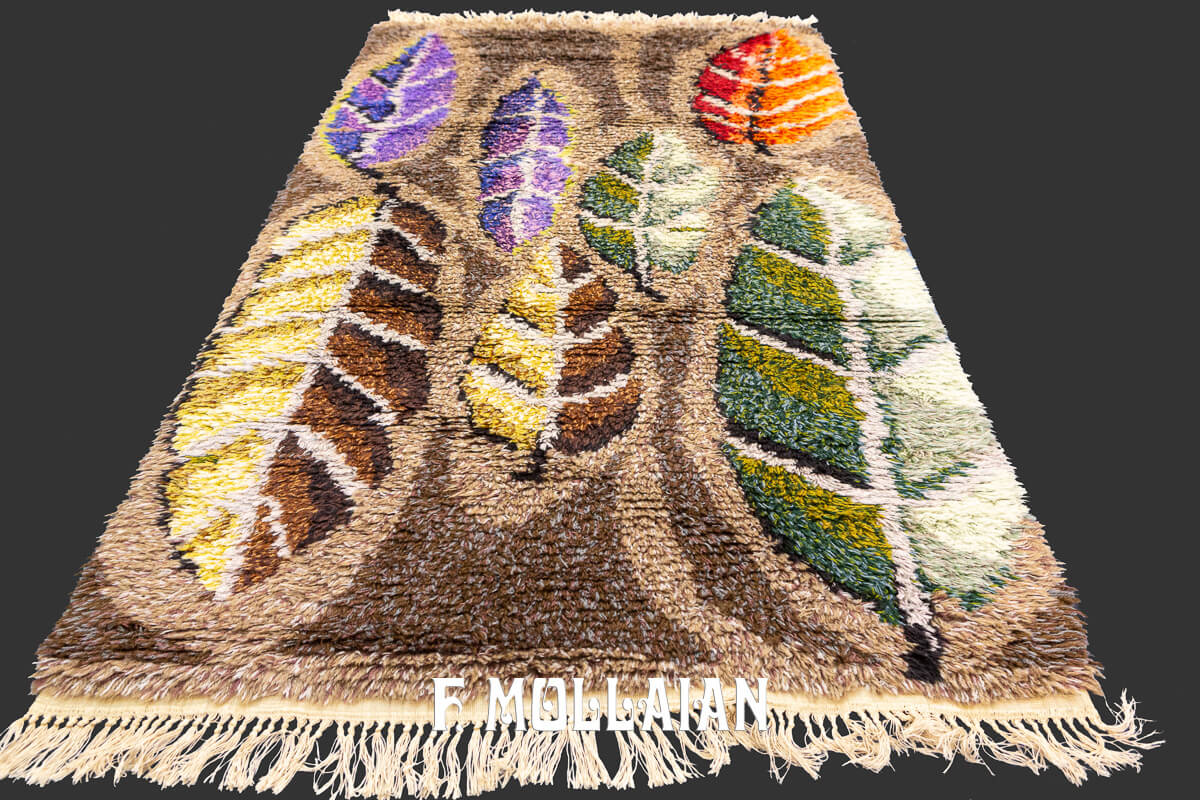 Rya Rug Swedish Abstract Design n°:954601