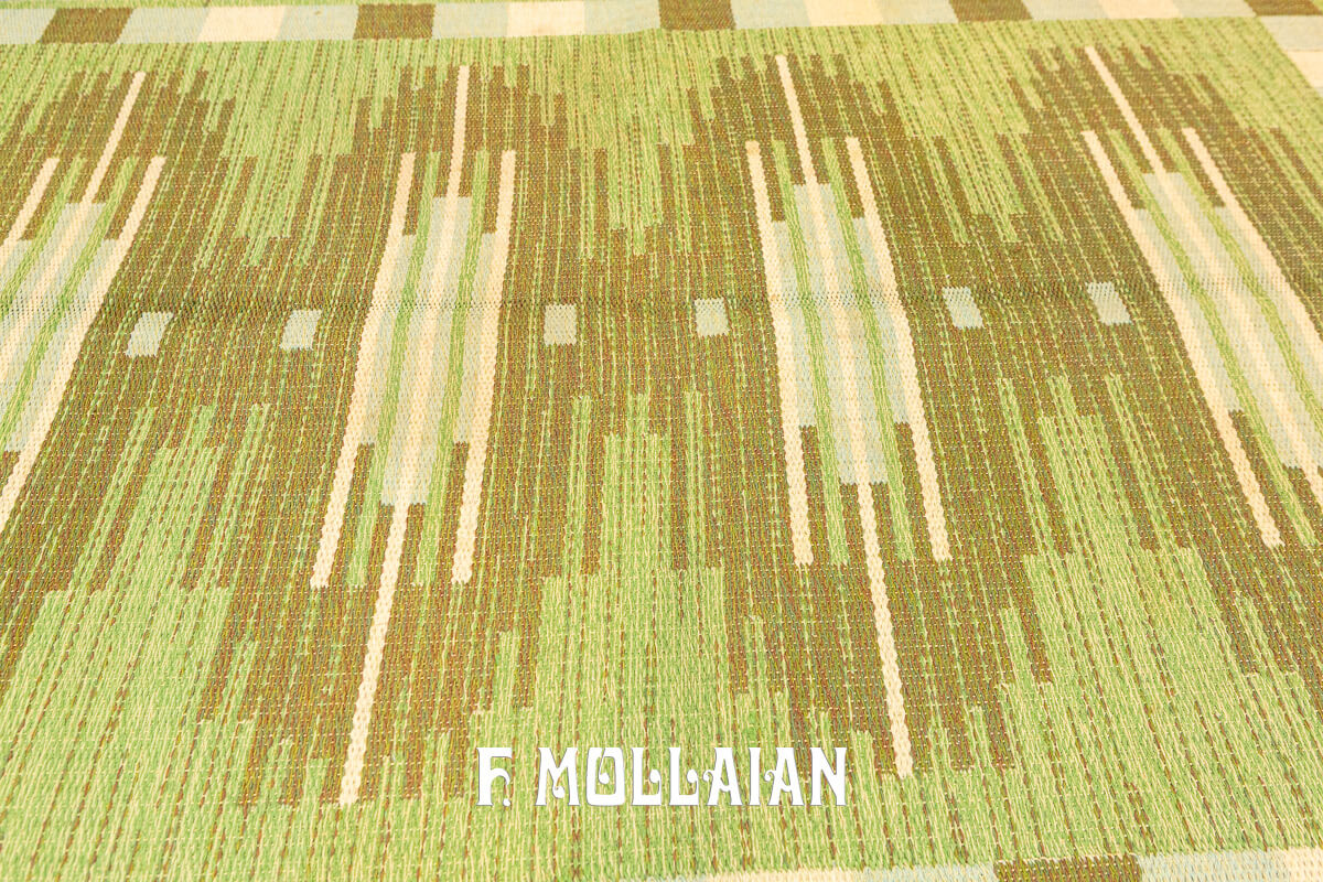 Swedish Kilim Rug Green Color IS n°:958742