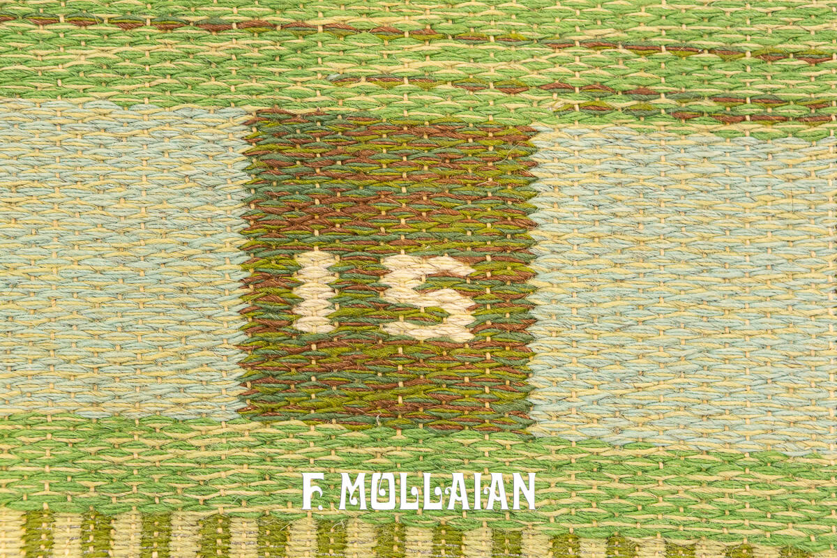 Swedish Kilim Rug Green Color IS n°:958742