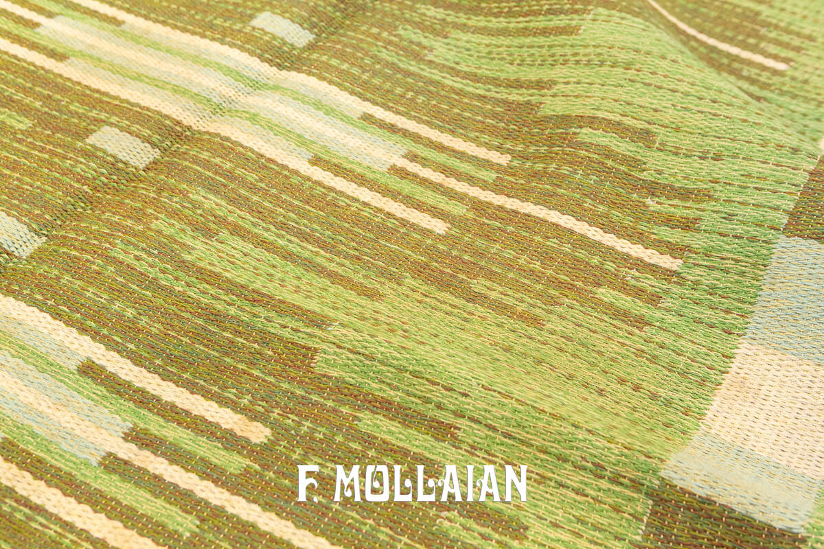 Swedish Kilim Rug Green Color IS n°:958742