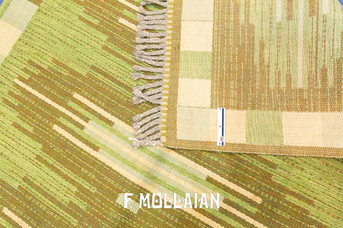 Swedish Kilim Rug Green Color IS n°:958742