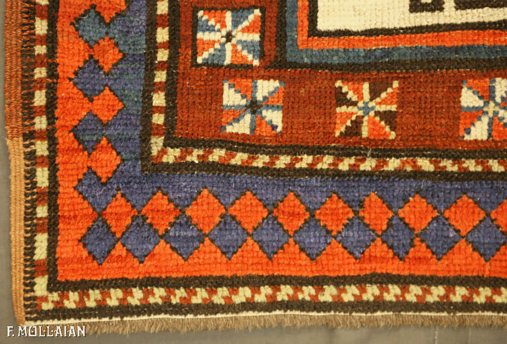 Antique Caucasian Kazak Moghan Rug (347x104 cm)