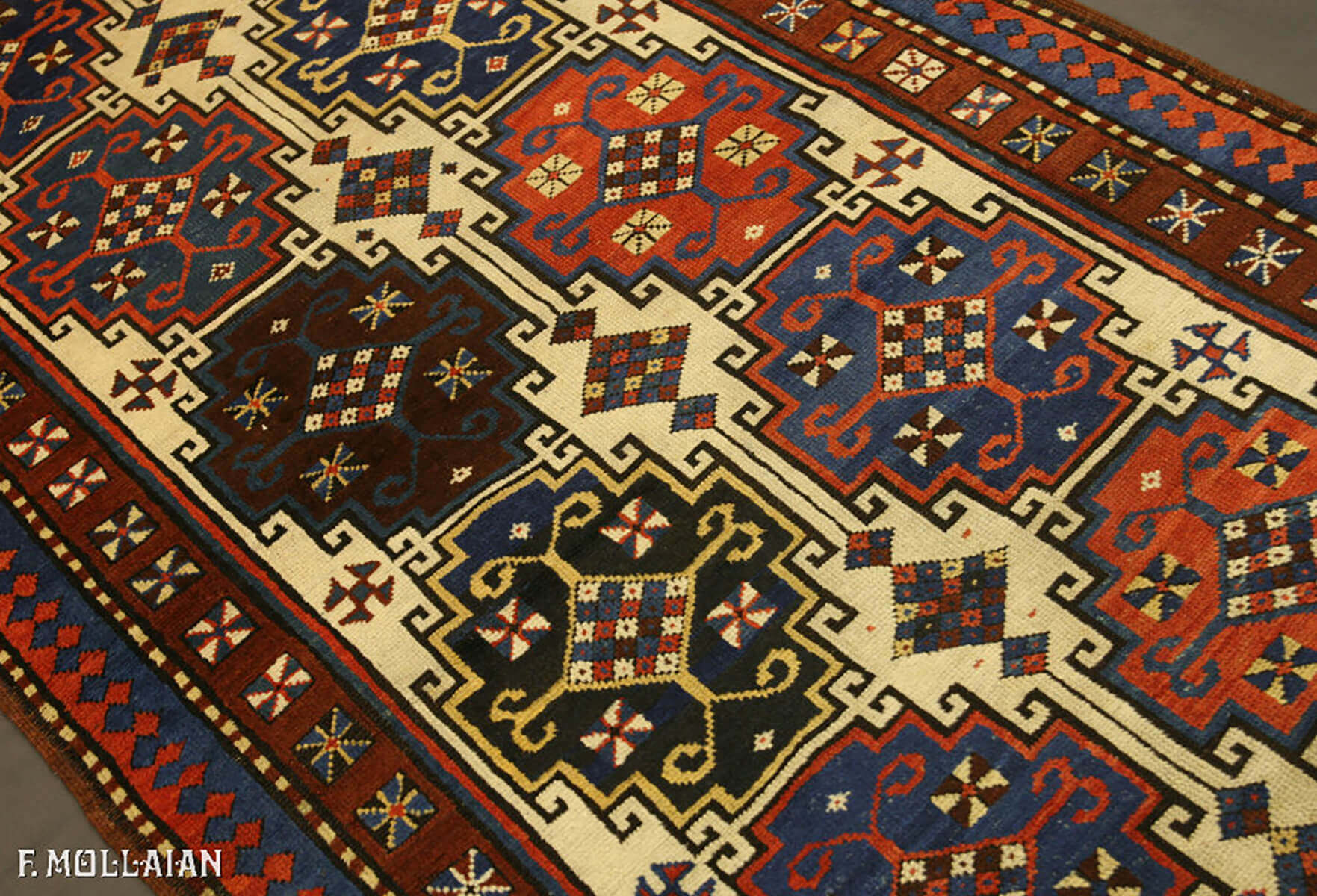 Antique Caucasian Kazak Moghan Rug (347x104 cm)
