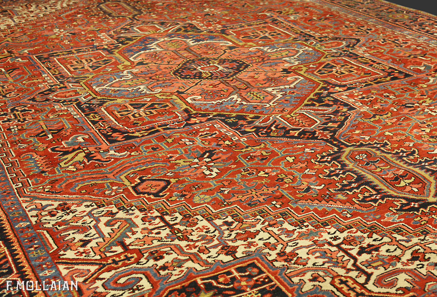 Antique Persian Heriz Garage Carpet (440x325 cm)
