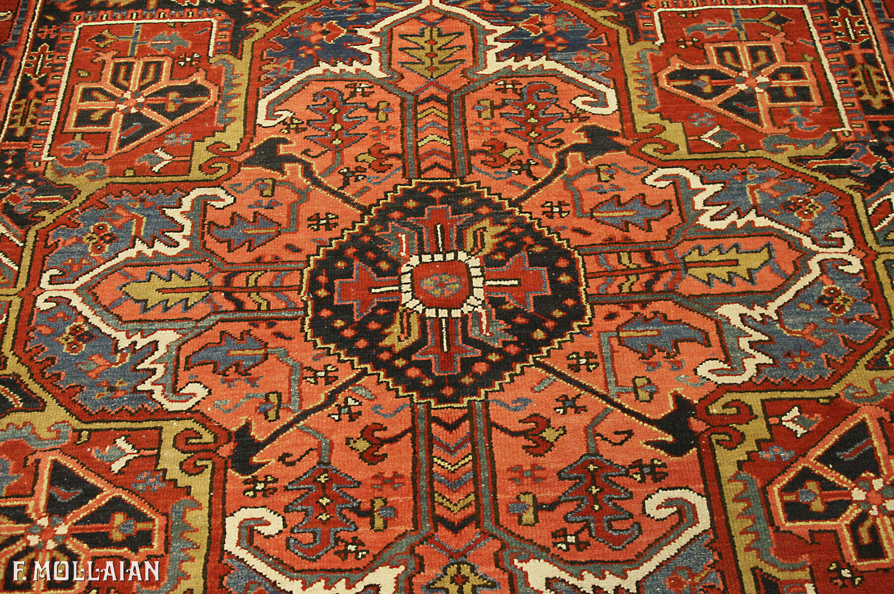 Antique Persian Heriz Garage Carpet (440x325 cm)