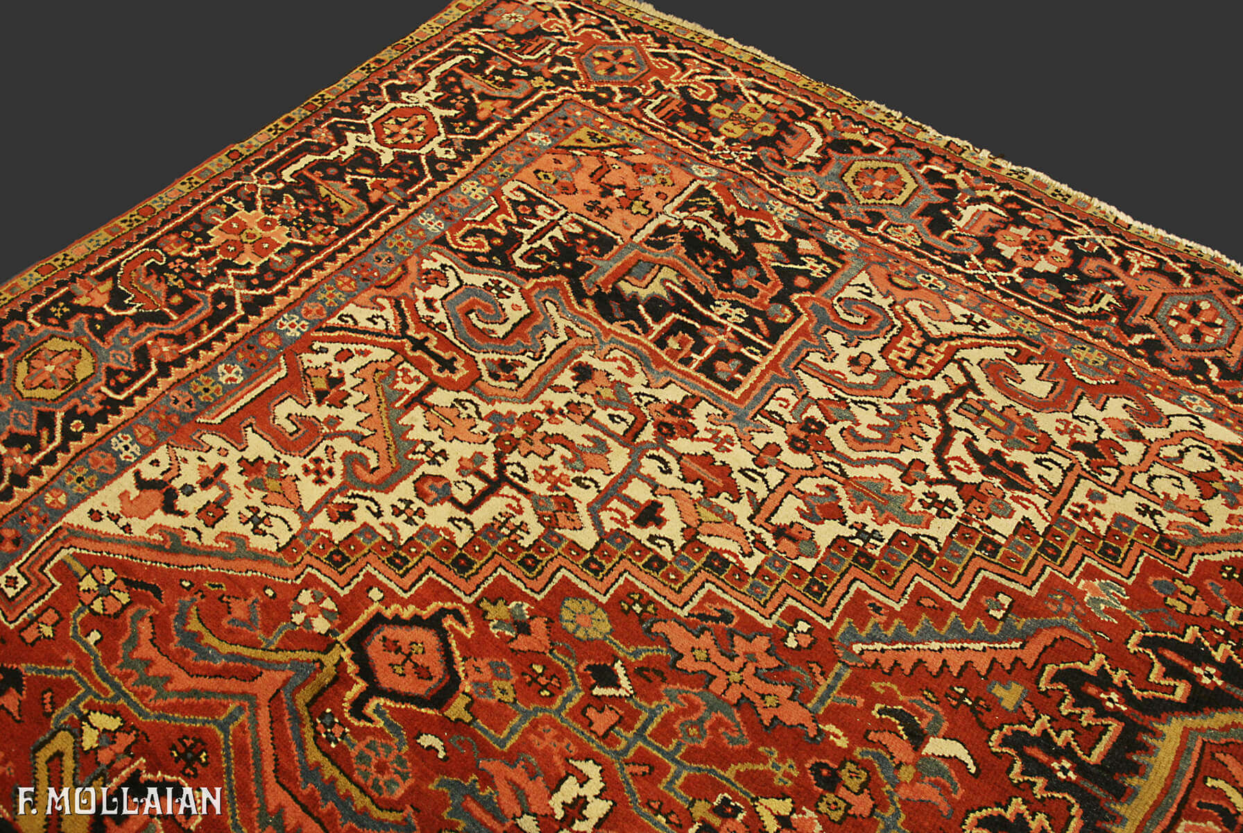Antique Persian Heriz Garage Carpet (440x325 cm)