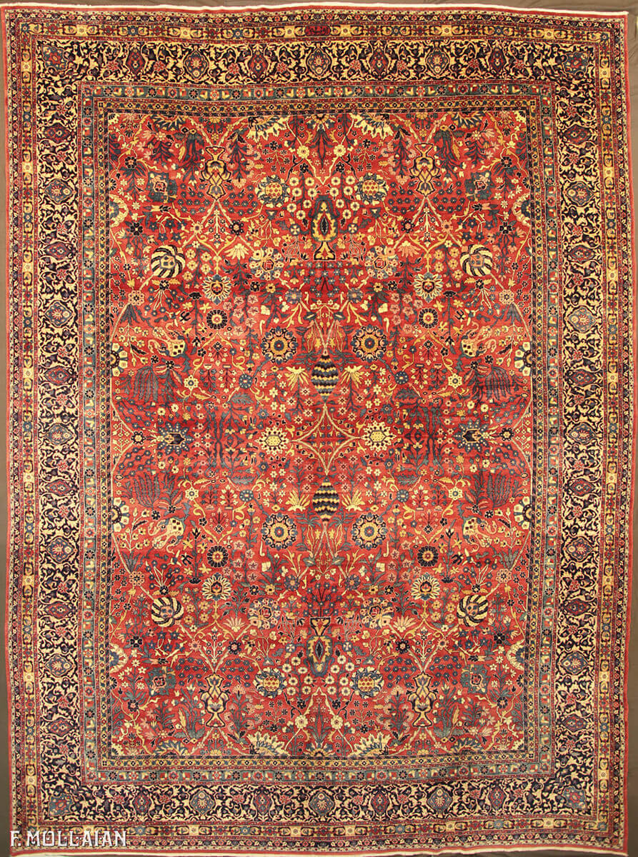 Antique Persian Kerman Signed "OCM" Carpet (460x333 cm)