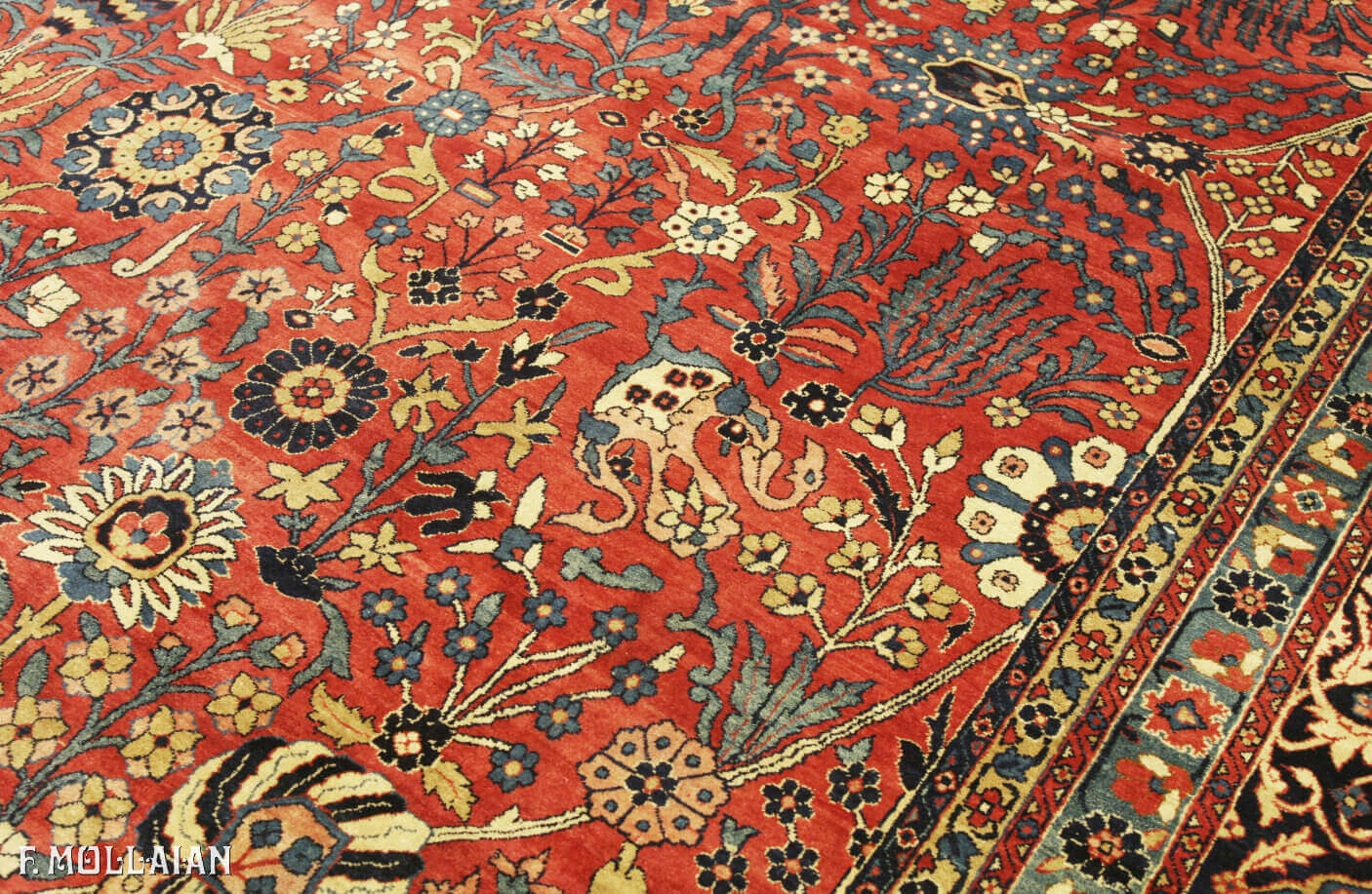 Antique Persian Kerman Signed "OCM" Carpet (460x333 cm)