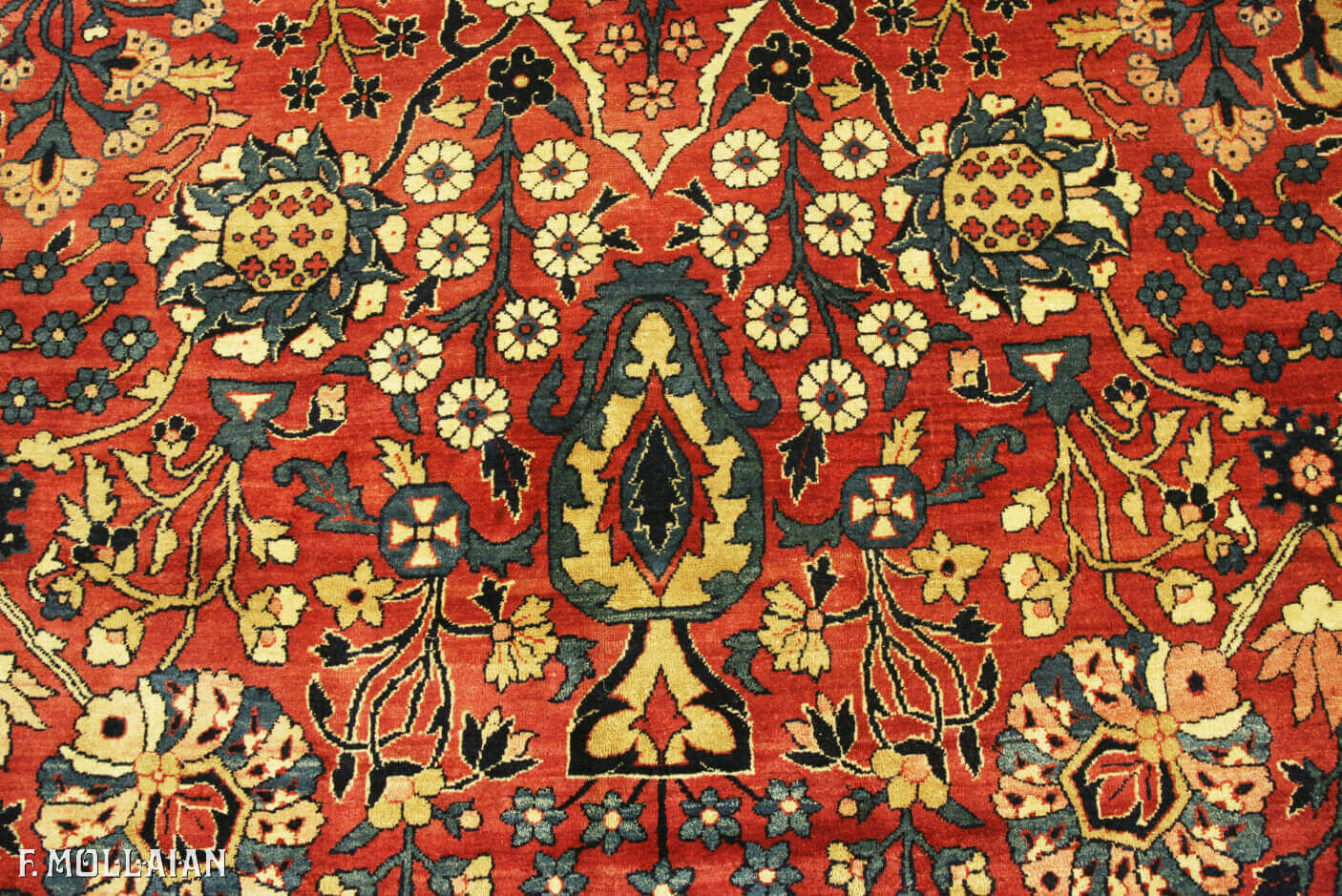 Antique Persian Kerman Signed "OCM" Carpet (460x333 cm)