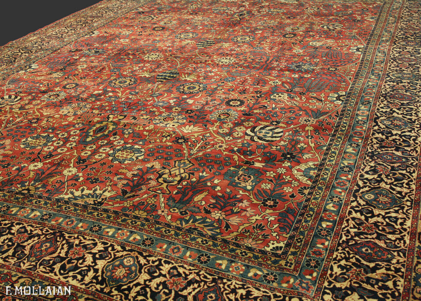 Antique Persian Kerman Signed "OCM" Carpet (460x333 cm)