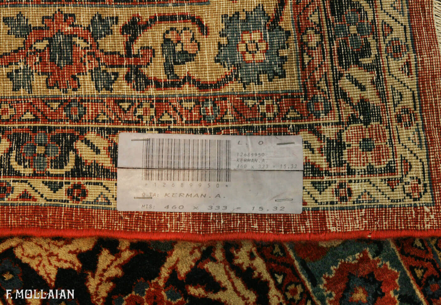 Antique Persian Kerman Signed "OCM" Carpet (460x333 cm)