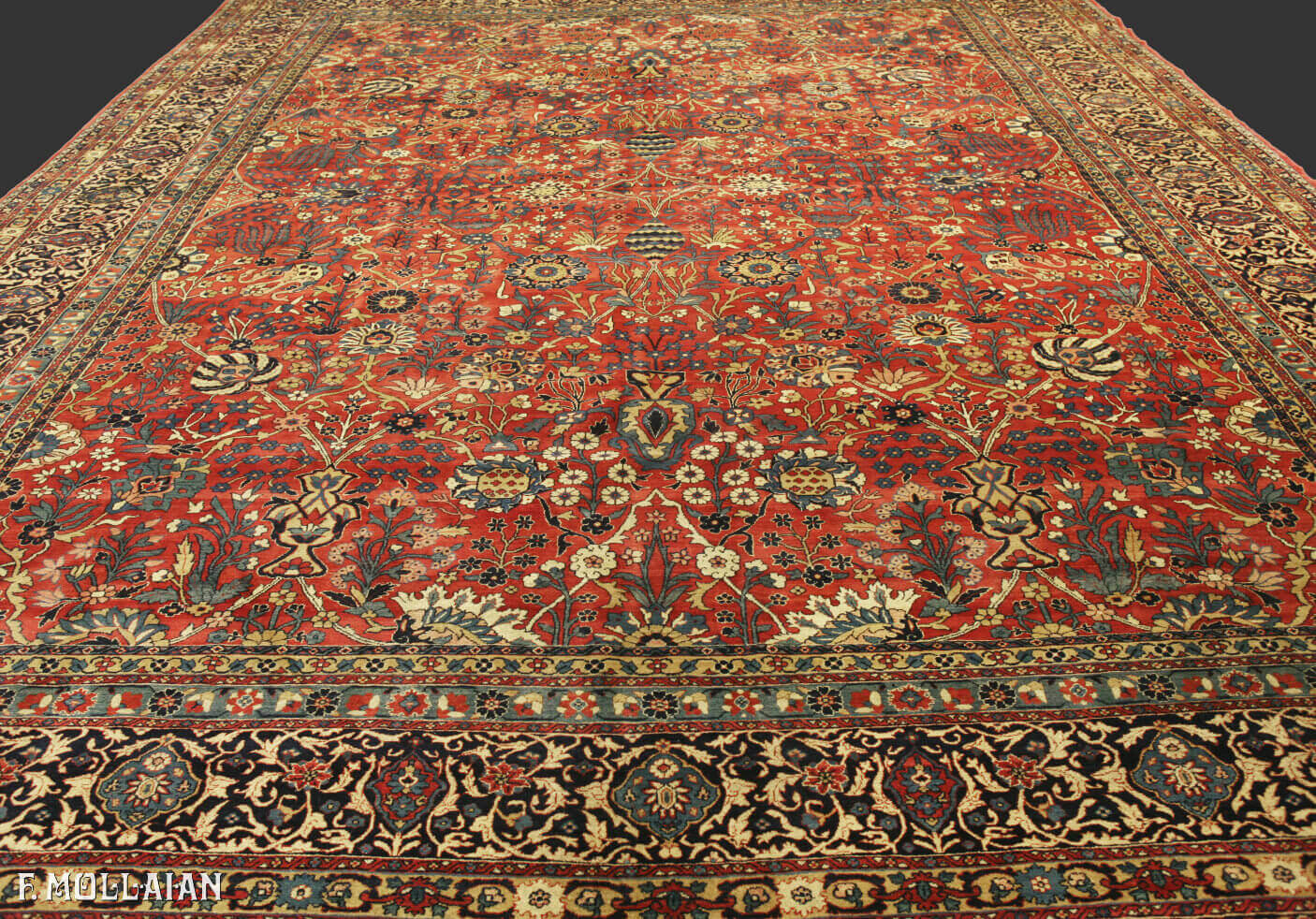 Antique Persian Kerman Signed "OCM" Carpet (460x333 cm)