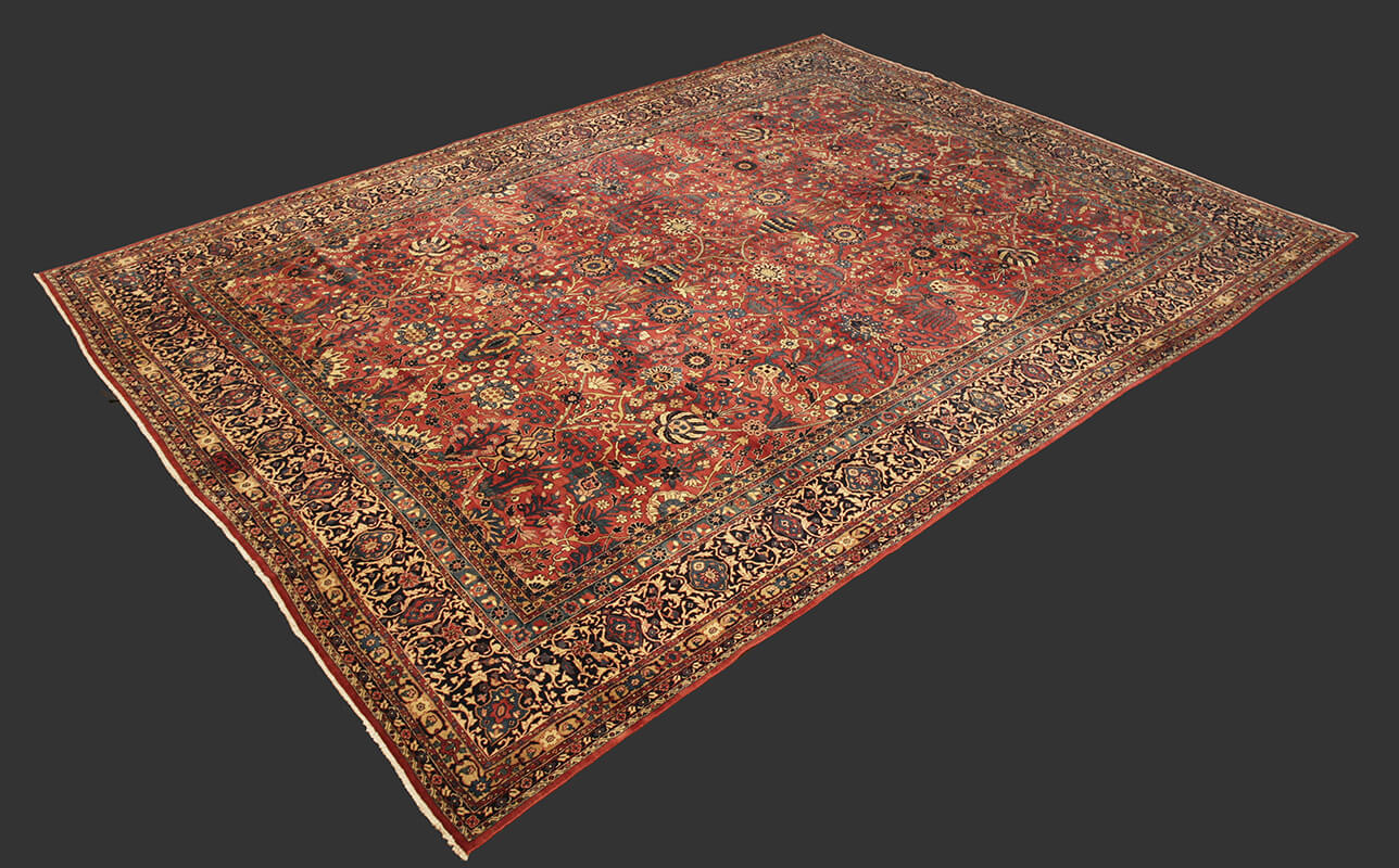 Antique Persian Kerman Signed "OCM" Carpet (460x333 cm)