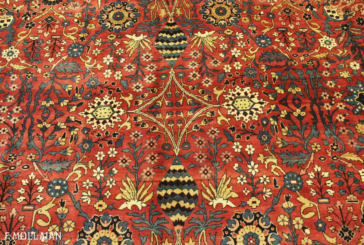 Antique Persian Kerman Signed "OCM" Carpet (460x333 cm)