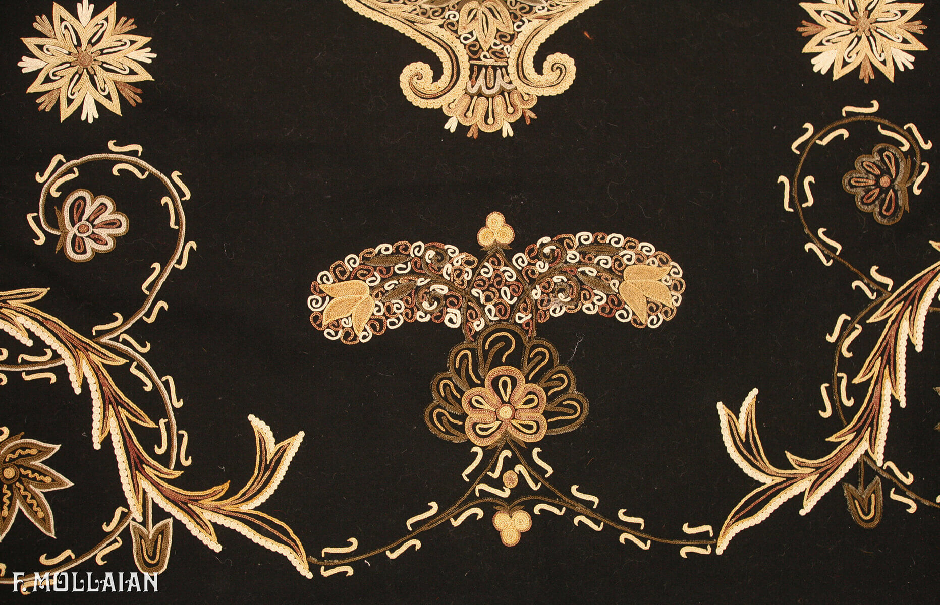 Antique Persian Rashti-Duzi Textile (144x134 cm)
