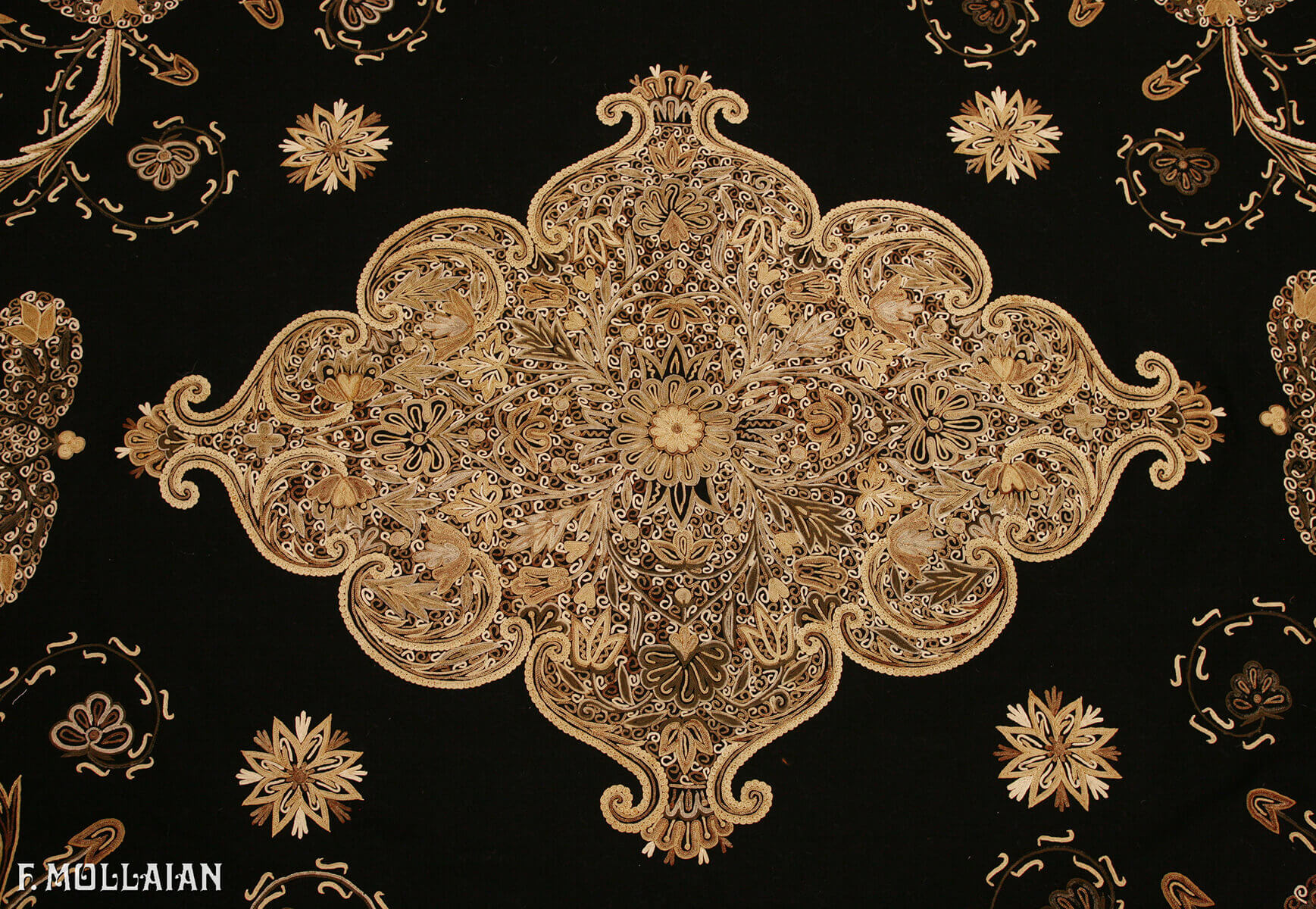 Antique Persian Rashti-Duzi Textile (144x134 cm)