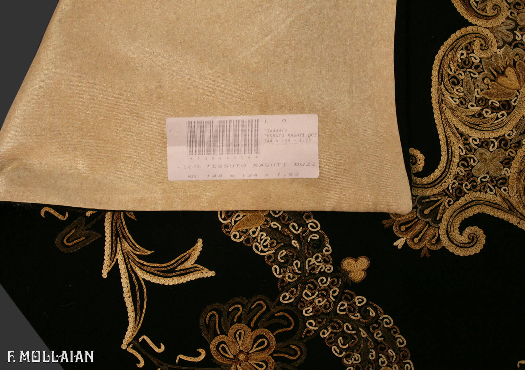 Antique Persian Rashti-Duzi Textile (144x134 cm)