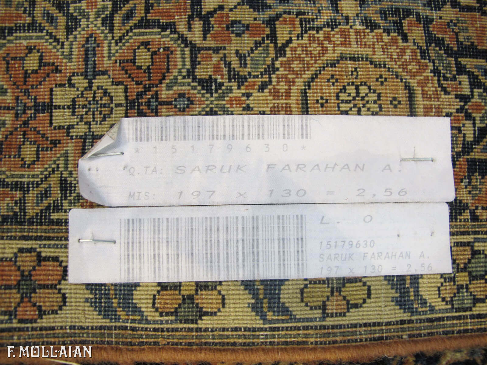 Antique Persian Saruk Farahan Rug (197x130 cm)