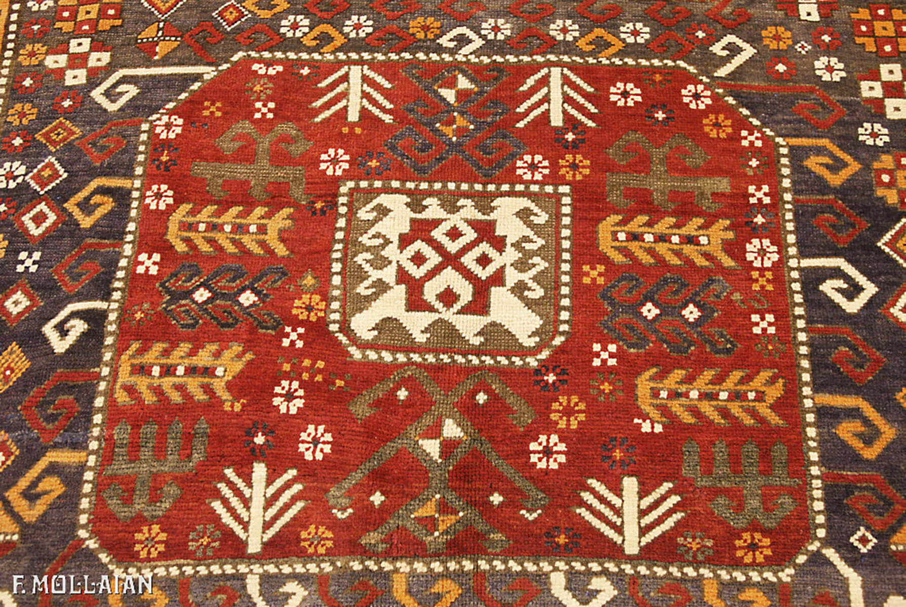 Antique Caucasian Kazak Rug (257x163 cm)