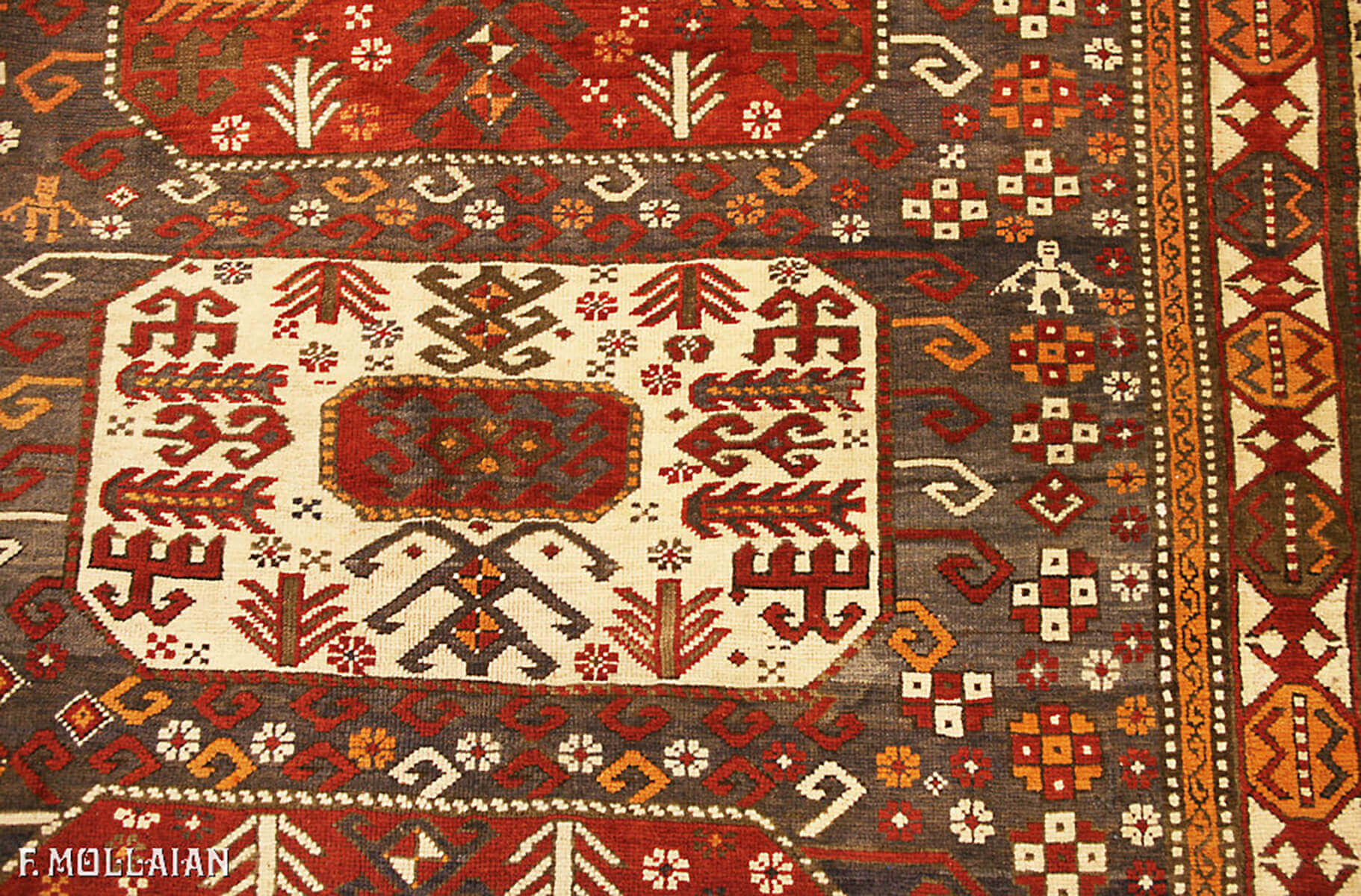 Antique Caucasian Kazak Rug (257x163 cm)