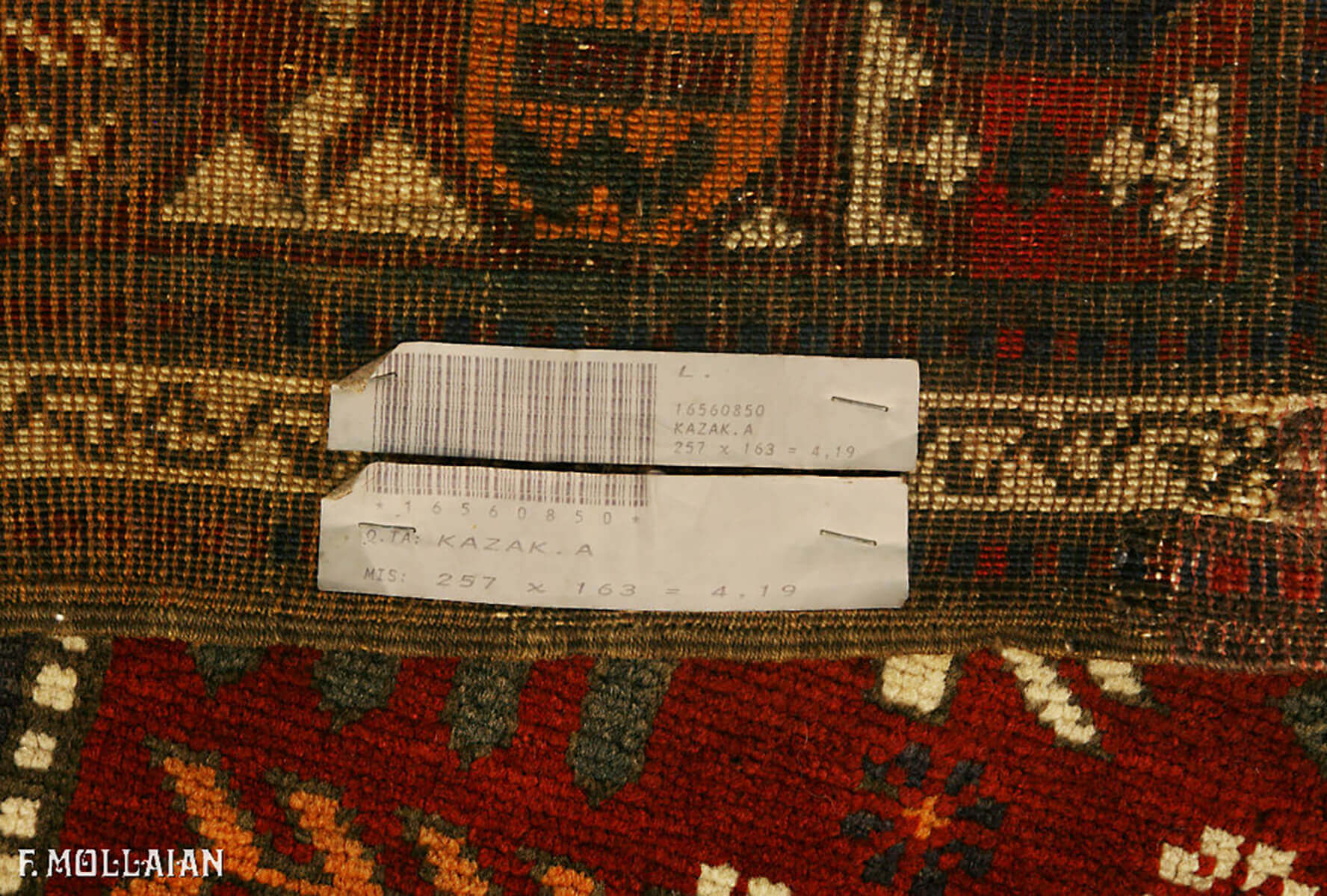 Antique Caucasian Kazak Rug (257x163 cm)