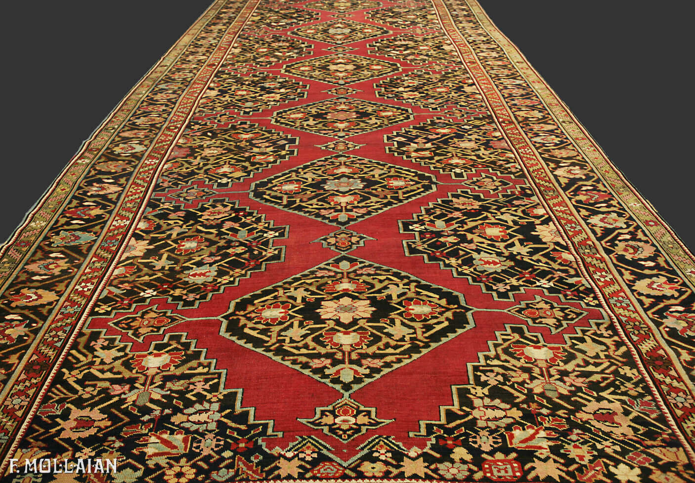 Antique Caucasian Karabakh (Qarabag) Gallery Carpet (600x230 cm)