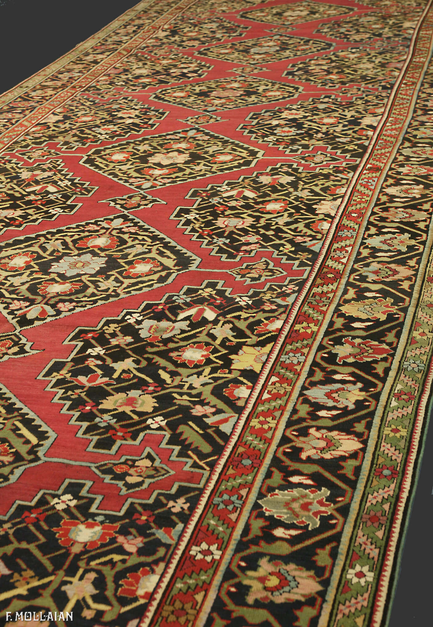 Antique Caucasian Karabakh (Qarabag) Gallery Carpet (600x230 cm)