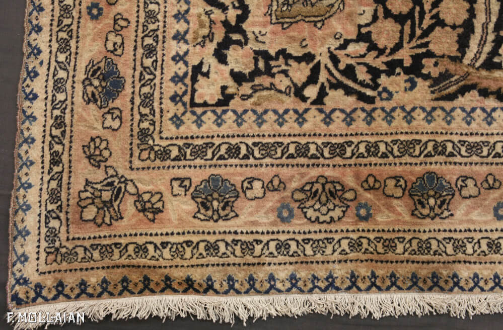 A Large Antique Persian Kashan Mohtasham Carpet (430x341 cm)
