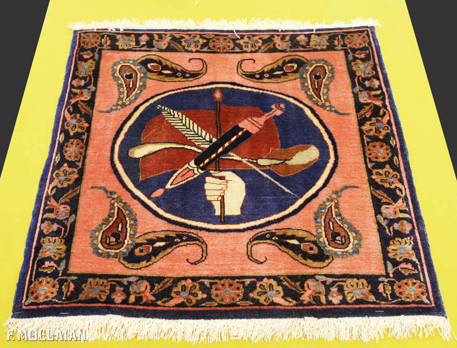 Antique Persian Kashan Manchester Rug (52x48 cm)
