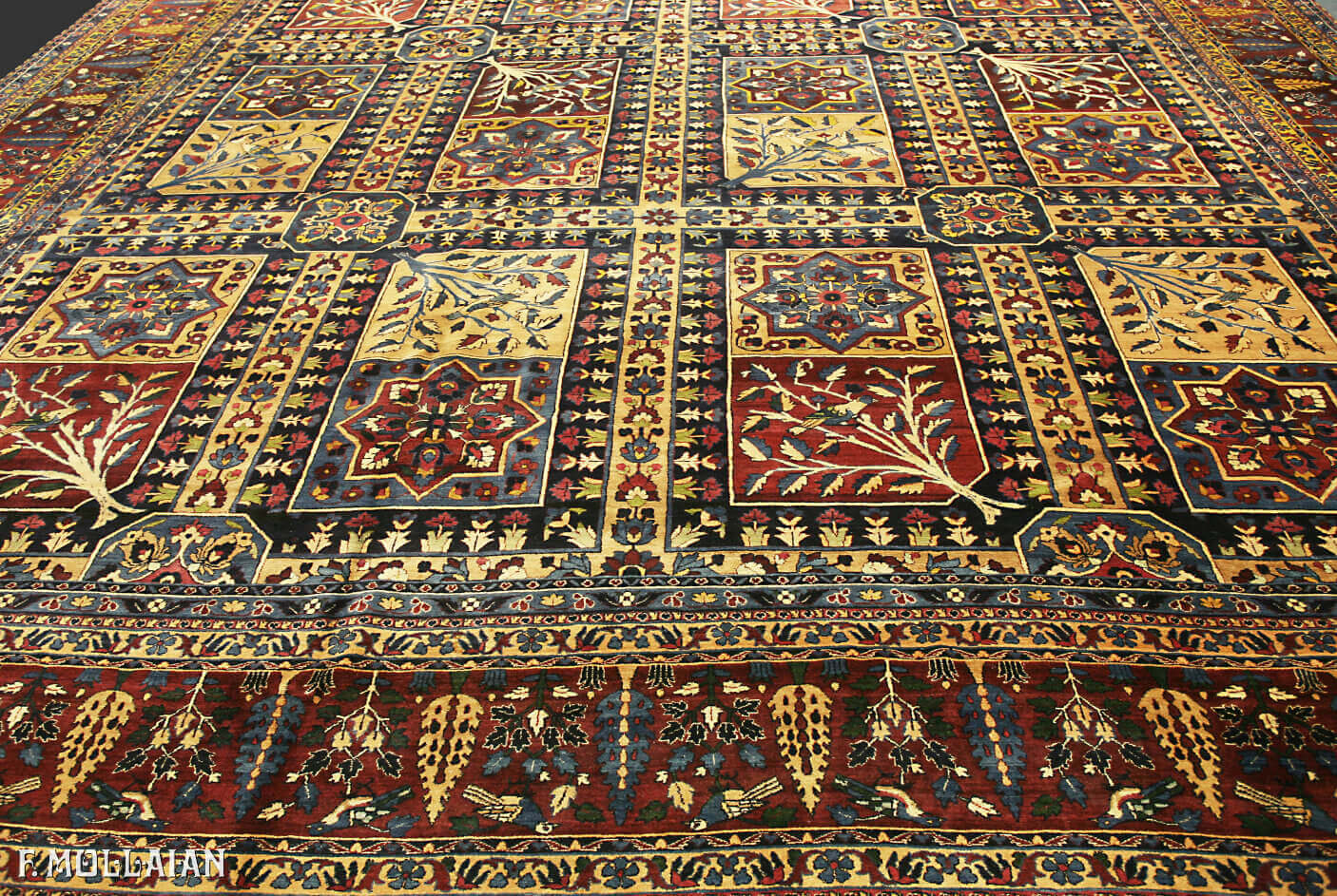 Antique Persian Yazd Carpet (573x410 cm)