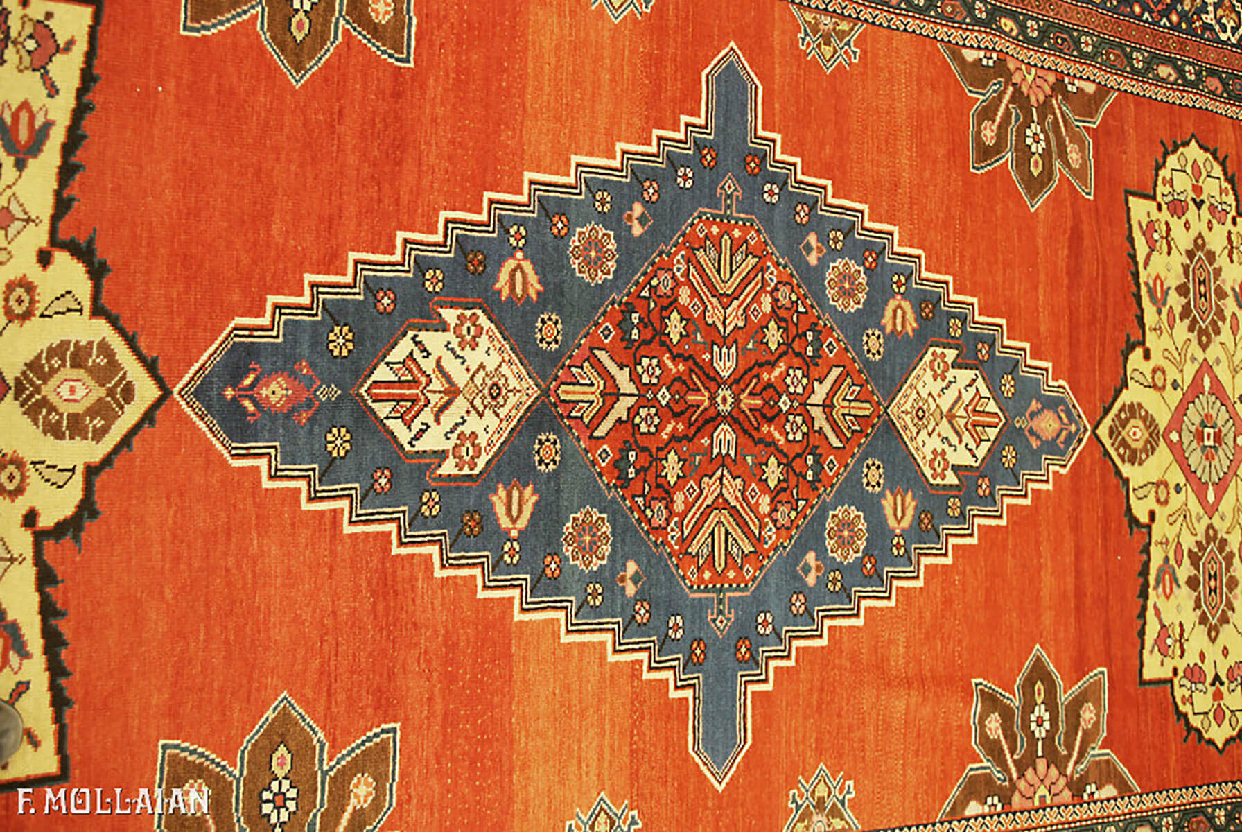 Antique Caucasian Karabakh (Qarabag) Part Silk Gallery Carpet (398x182 cm)