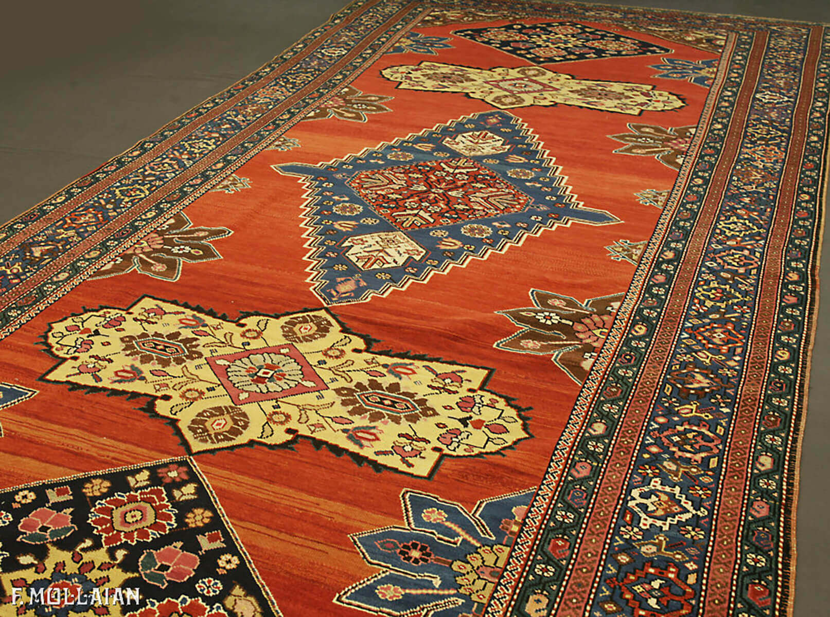 Antique Caucasian Karabakh (Qarabag) Part Silk Gallery Carpet (398x182 cm)