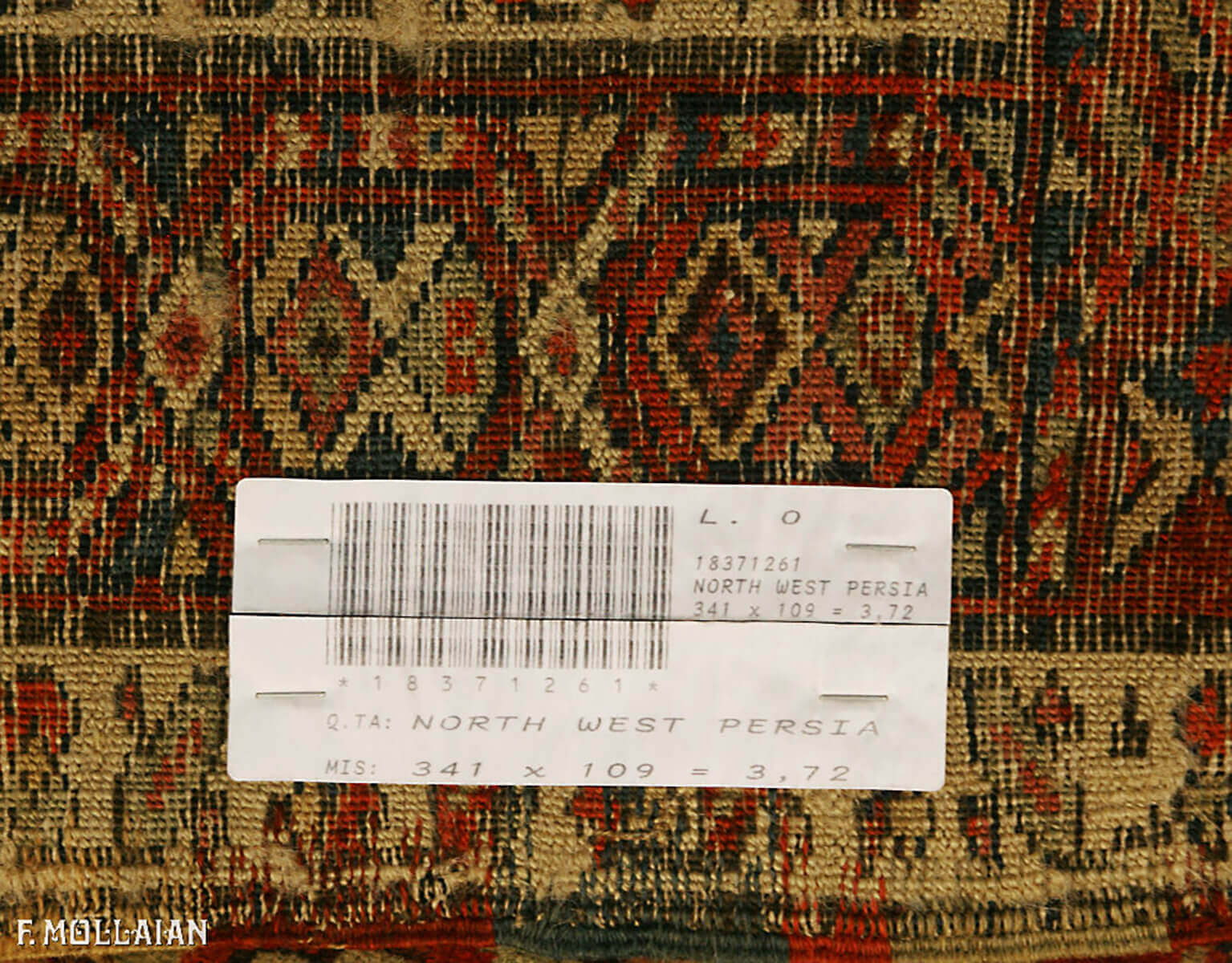 Antique North West Persia Carpet (341x109 cm)