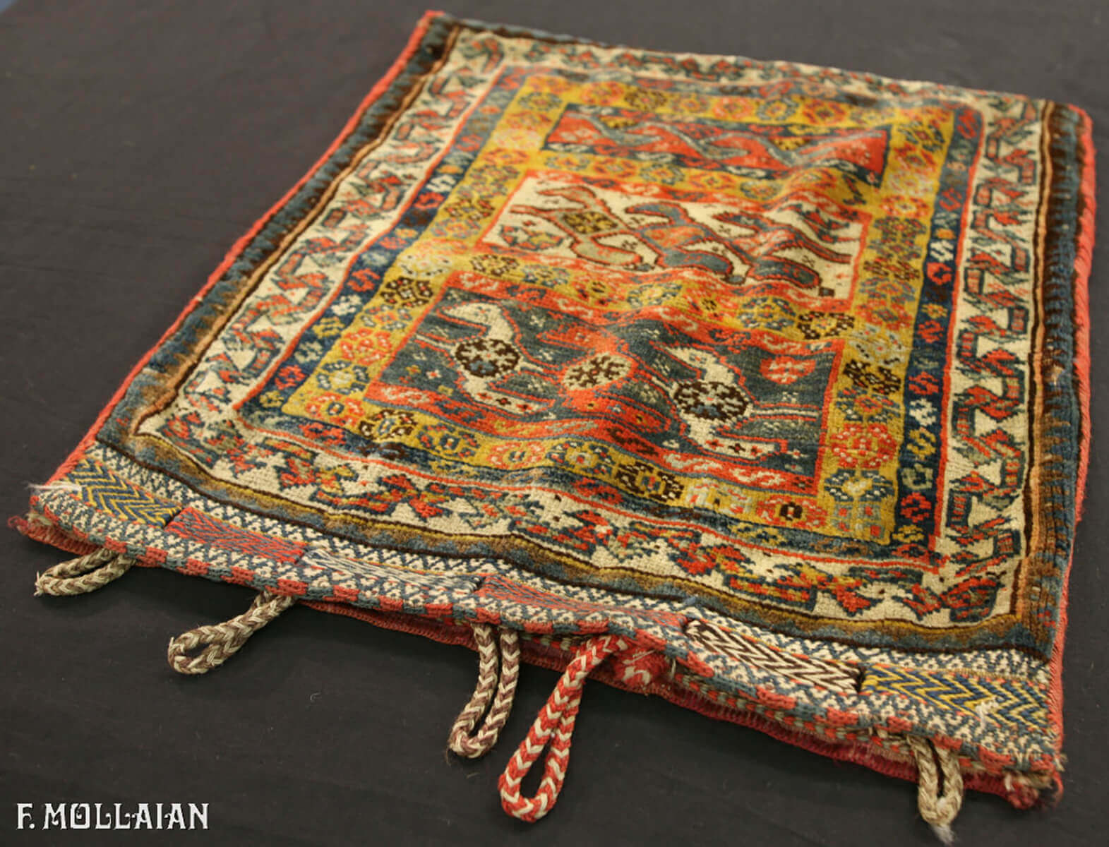 Square Antique Persian Kashkuli Rug (55x52 cm)