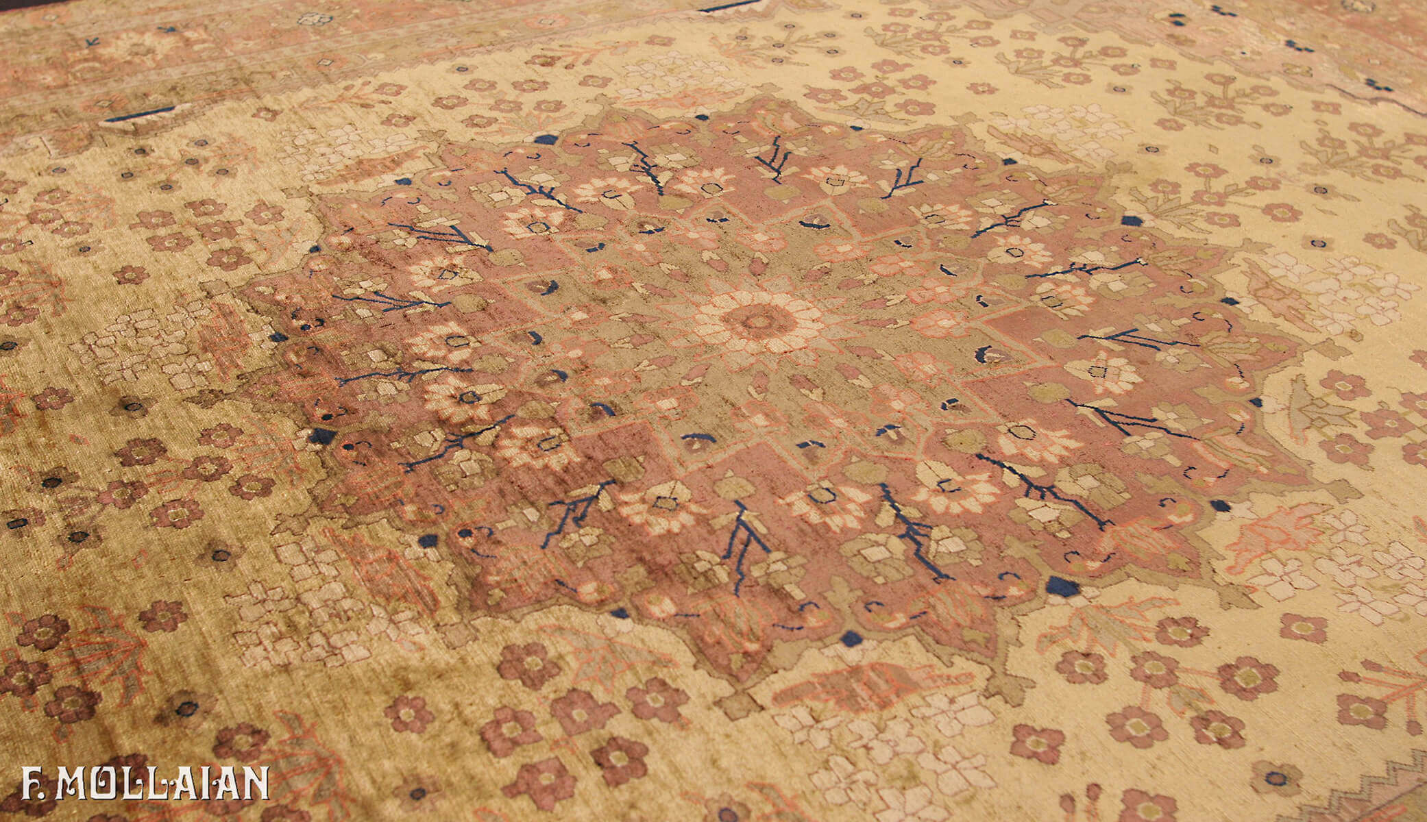 Antique Persian Heriz Silk Rug (176x151 cm)