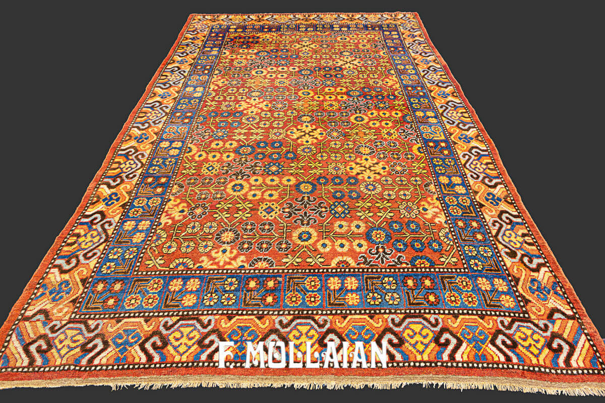 All-over Rust Color field Antique Khotan Rug n°:34459359