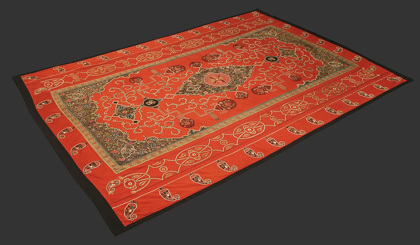 Textile Persan Antique Rashti-Duzi n°:35012796