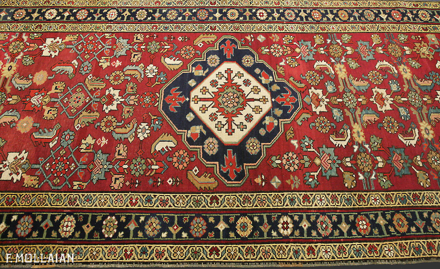 Hand-Knotted Antique Caucasian Karabakh (Qarabag) Long Runner Carpet n°:36743003